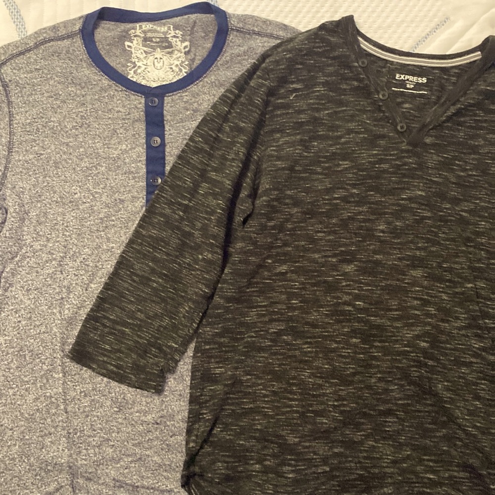 Bundle of two Express brand long sleeve Henley shirts - Size Small